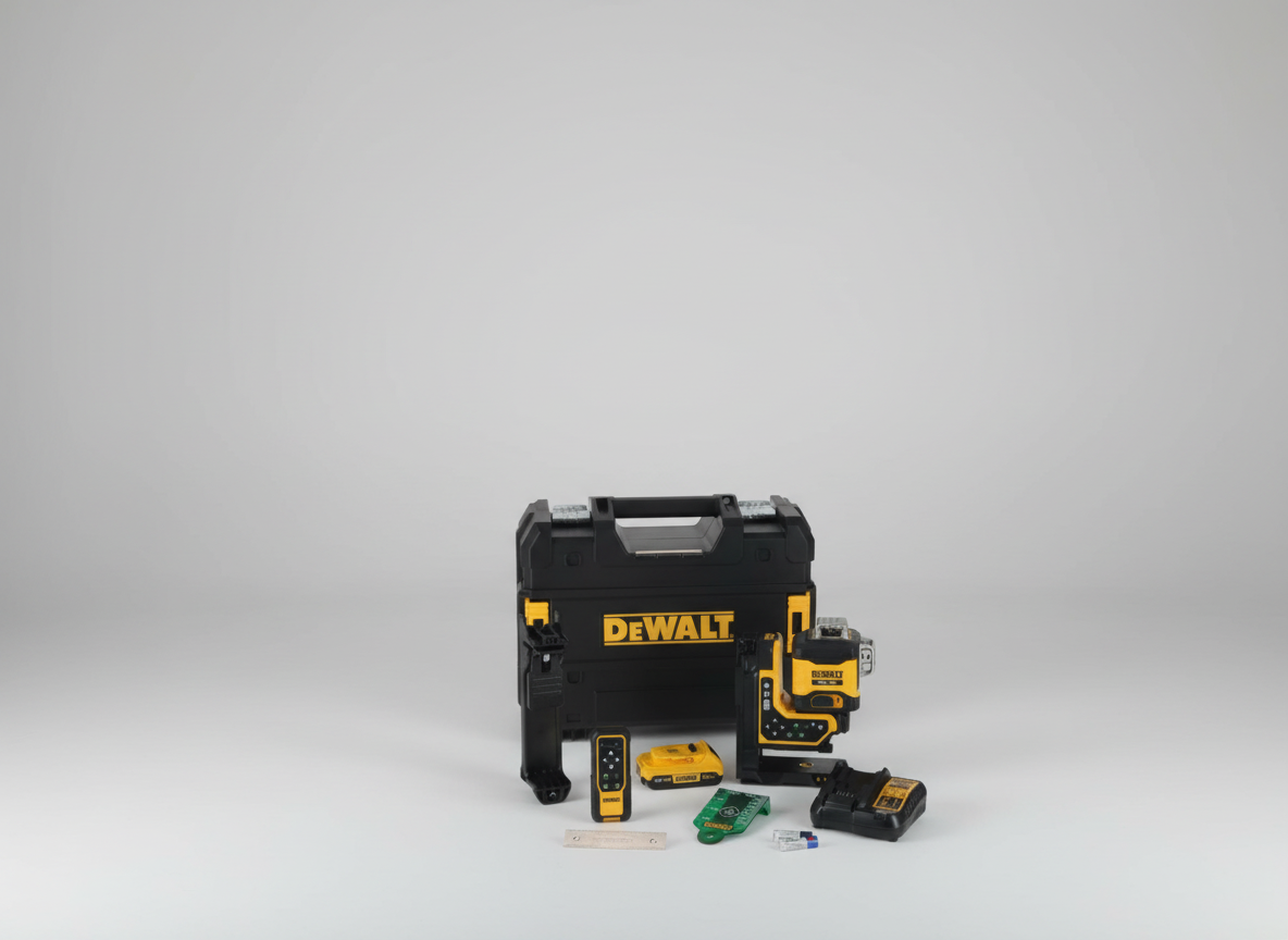 DCLE34035D1 DEWALT AKU LASER 18V XR 3X ZELENÝ PAPRSEK 360° S DÁLKOVÝM OVLÁDÁNÍM, 2AH AKU BATERIE, NABÍJEČKA, T-STAK KUFR