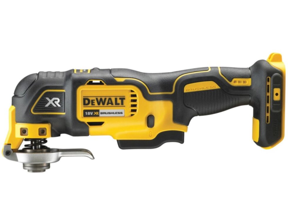 DCS355N DeWALT 18 VOLT AKU BEZUHLÍKOVÁ OSCILAČNÍ MULTIBRUSKA S PŘÍSLUŠENSTVÍM, BEZ BATERIE A NABÍJEČKY, KARTONOVÁ KRABICE