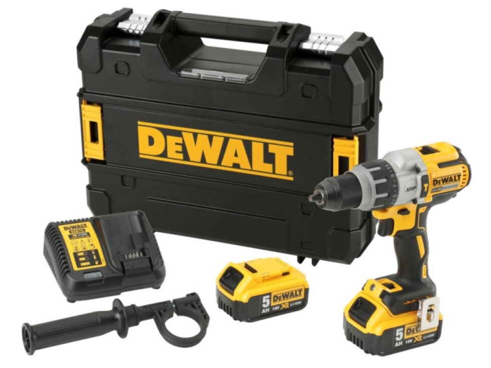 DCD996P2 DeWALT 18 VOLT AKU PŘÍKLEPOVÁ BEZUHLÍKOVÁ VRTAČKA / ŠROUBOVÁK XRP, 2 X 5,0AH AKU XR LI-ION, NABÍJEČKA, KUFR T-STAK