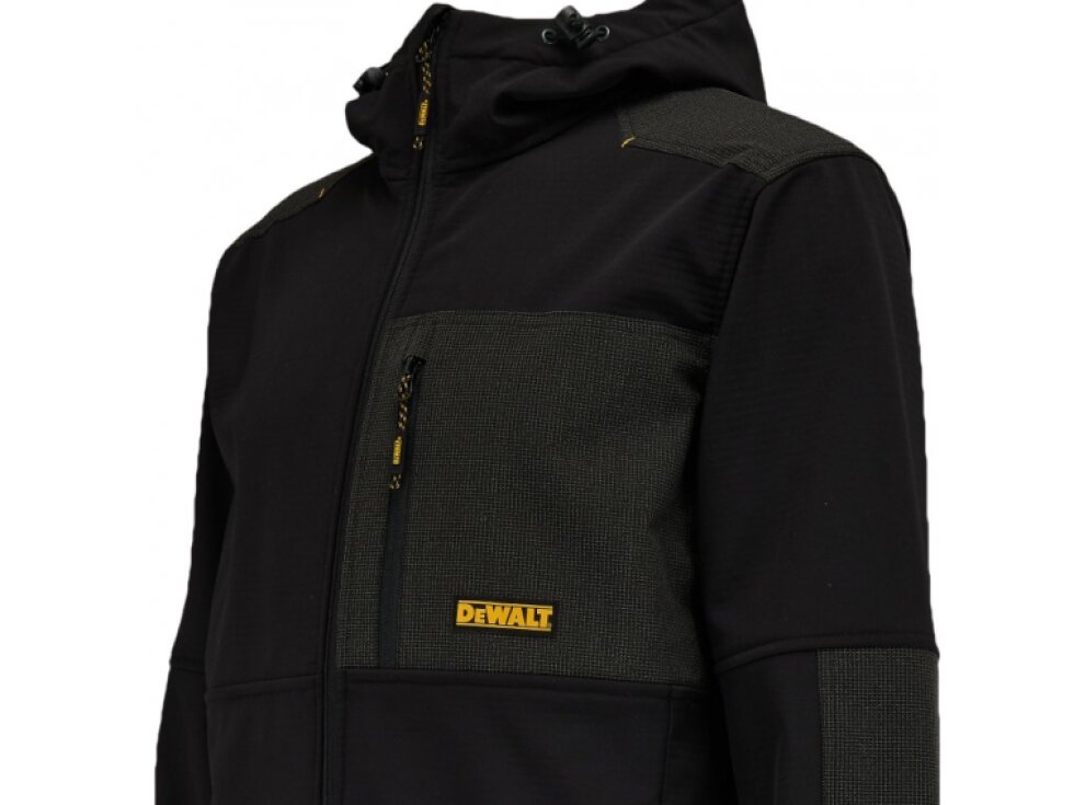 SOFTSHELOVÁ VODĚODOLNÁ BUNDA S KAPUCÍ DEWALT TOUGH ČERNÁ*