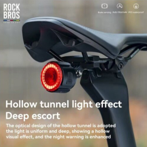 ROCKBROS Super 6 - Inteligentní zadní světlo s automatickým brzdovým efektem