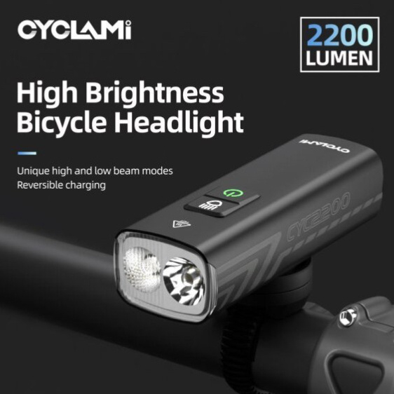 CYCLAMI CYC2200 - Výkonné přední světlo s powerbankou 2200 lm