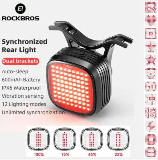 ROCKBROS R7 - Inteligentní zadní světlo s USB a IPX6