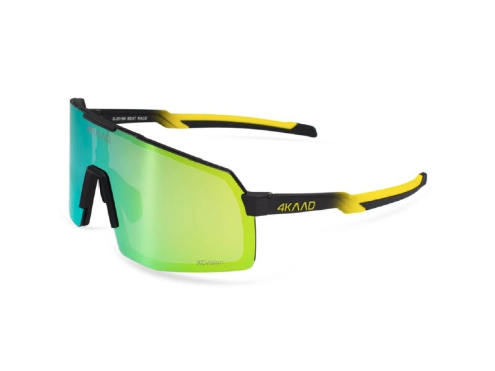 4KAAD BEAT RACE Sportovní Brýle - Black Yellow, Gold Revo