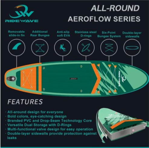 RIDEWAWE AEROFLOW AllRound Paddleboard 10'6" LIGHT BLUE