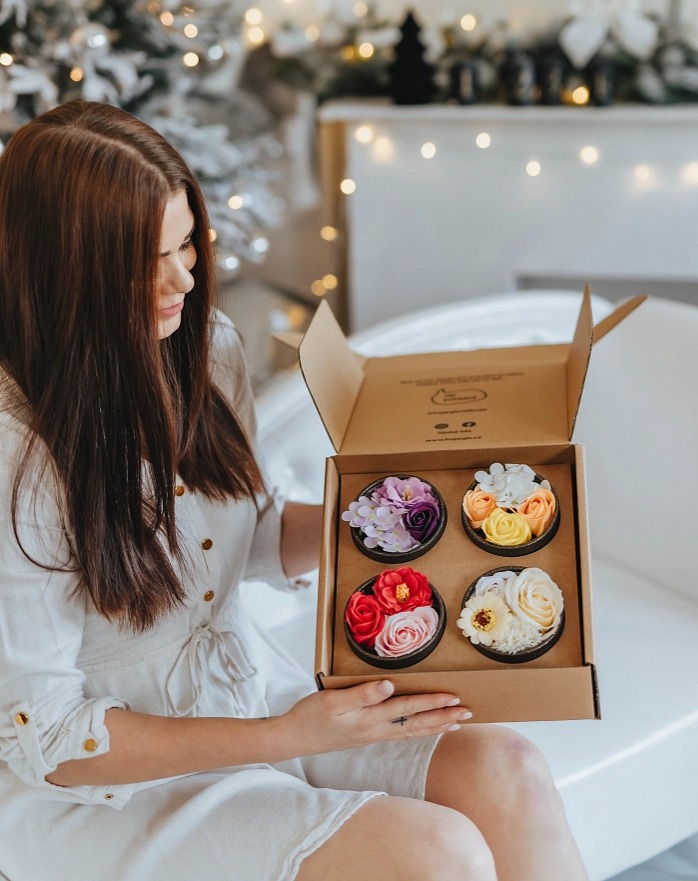 Sada mýdlových květů - 4 boxy