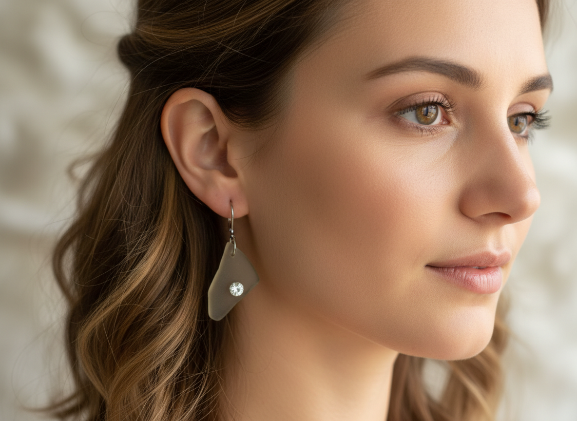 Skleněné náušnice Nanovo - Leve