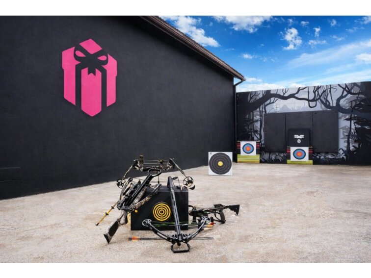 Kuše, luk, foukačka & prak — kompletní střelecký balíček