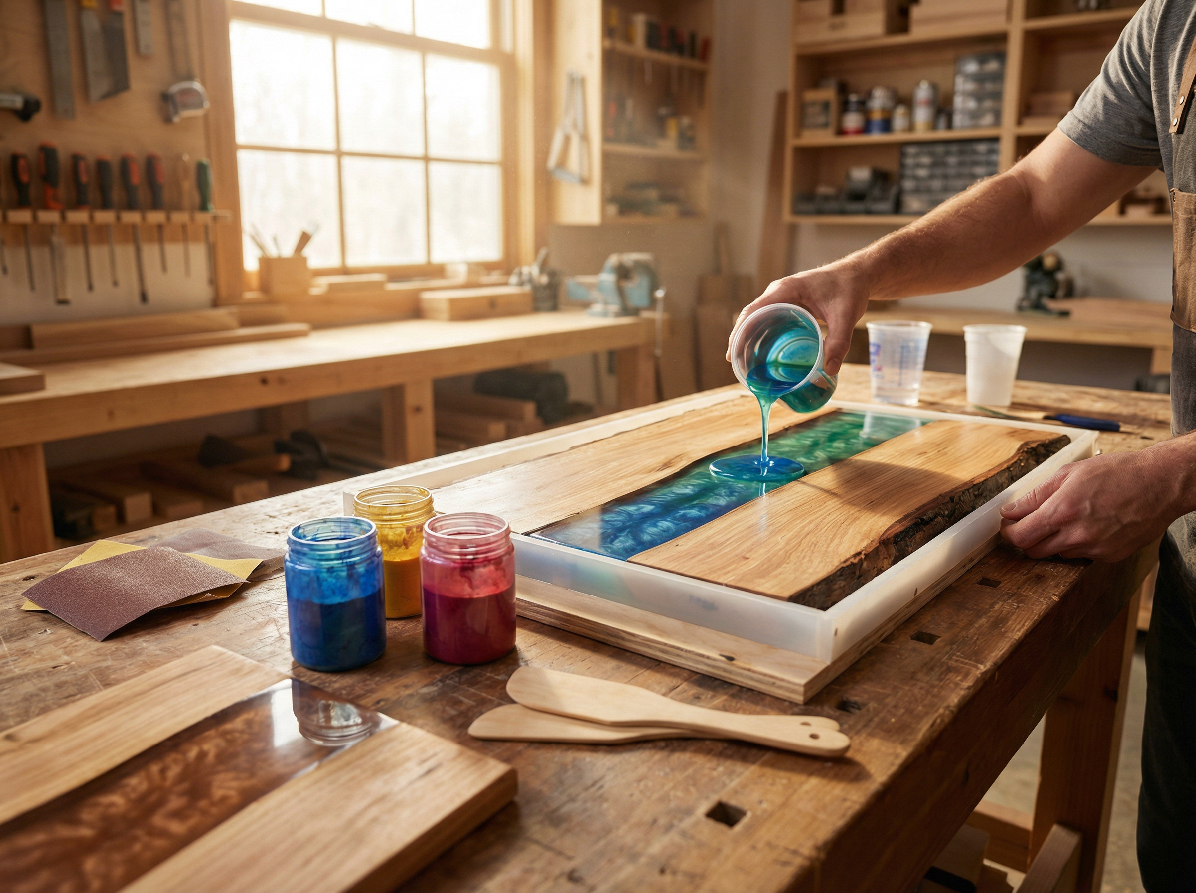 Podnos na míru – práce s pryskyřicí a dřevem