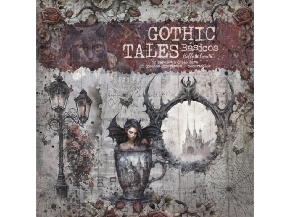 Sada papírů Bellaluna GOTHIC TALES povídky 30X30cm 12ks