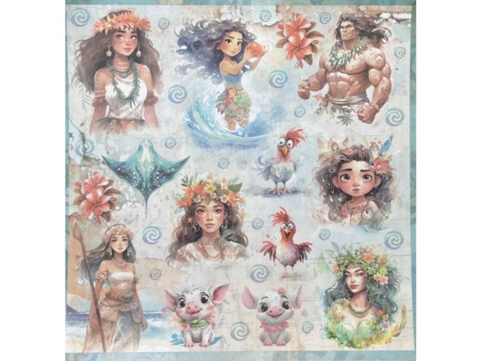 Sada papírů Bellaluna ALOHA 30X30cm 12ks
