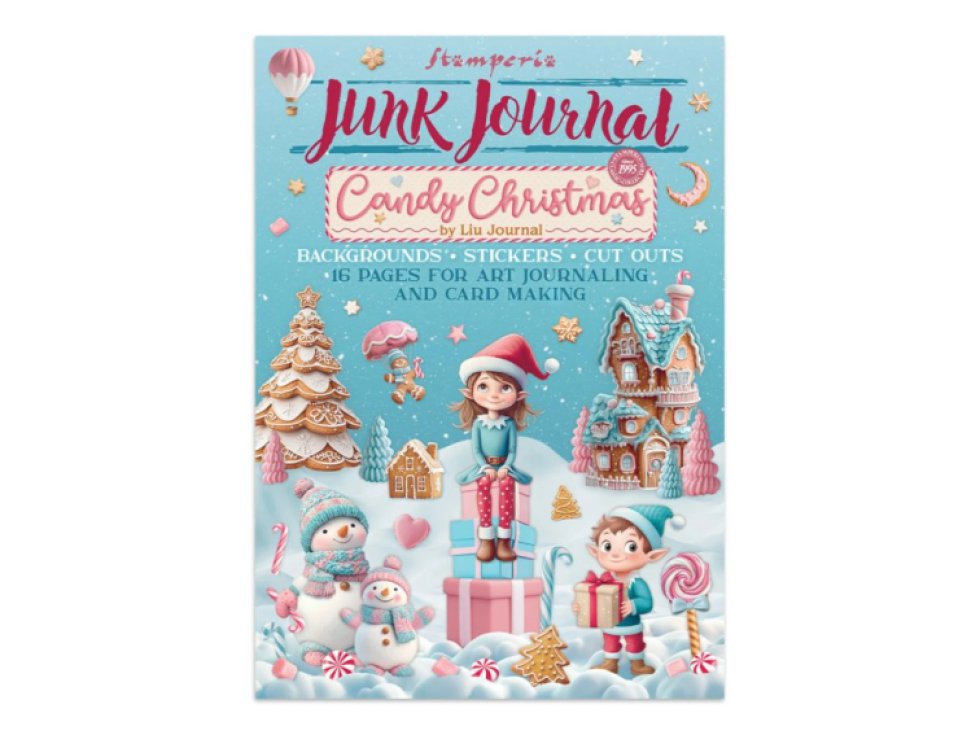 Junk Journal KIT Stamperia Candy Christmas Kit velká sada mix