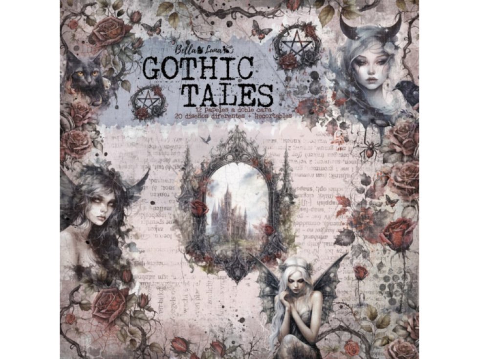 Sada papírů Bellaluna GOTHIC TALES Gotické příběhy a povídky 30X30cm 12ks