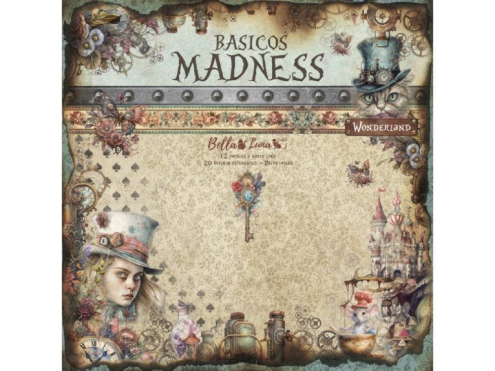 Sada papírů Bellaluna MADNESS Alenka v říši divů 30X30cm 12ks