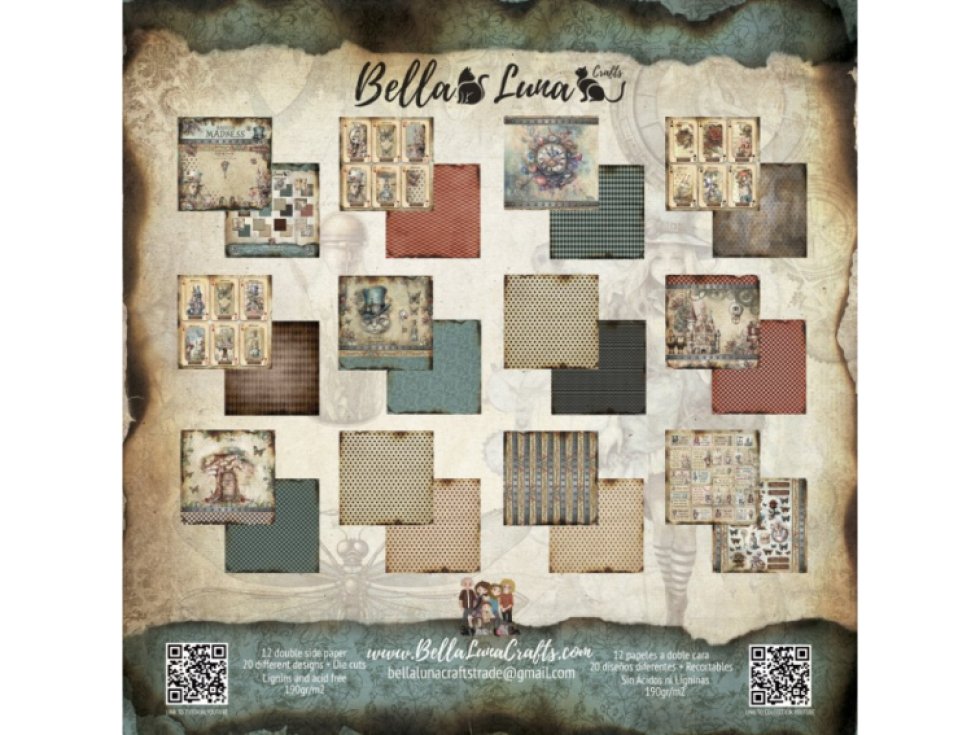 Sada papírů Bellaluna MADNESS Alenka v říši divů 20x20cm 12ks