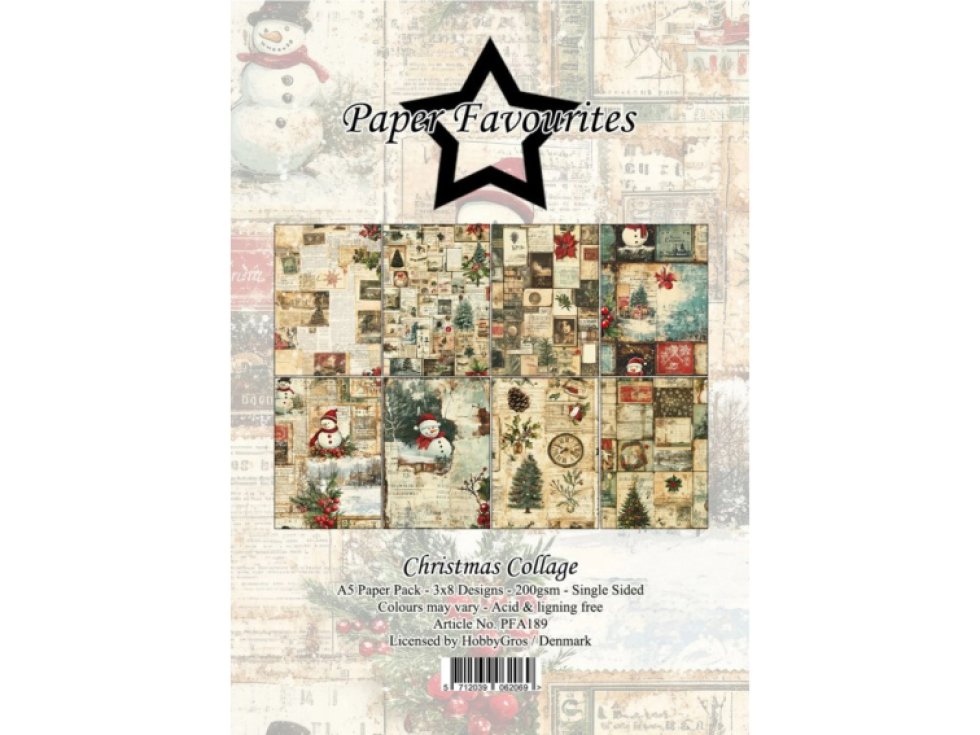 Sada papírů Paper Favourites Christmas Collage A5 Vánoční koláž