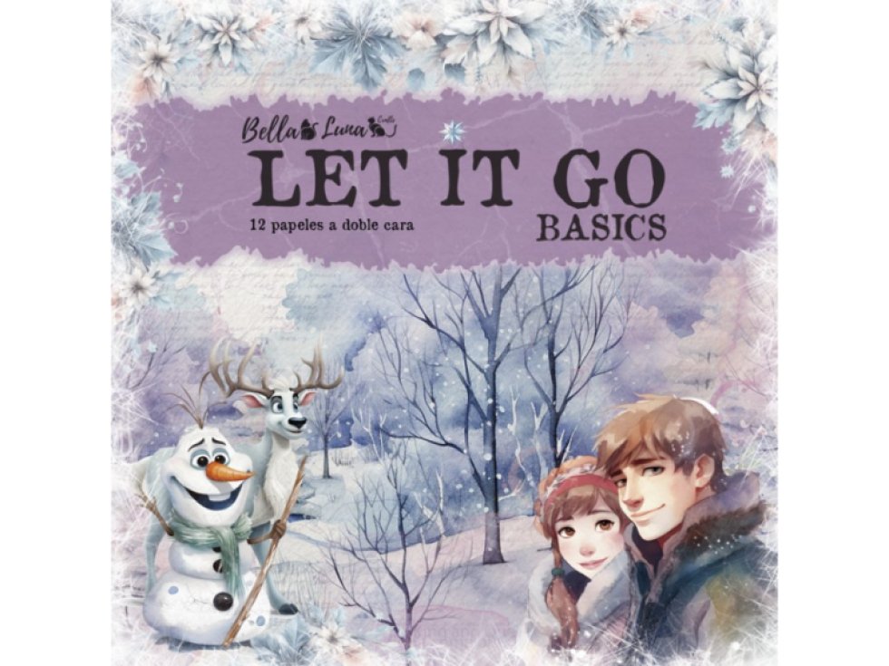 Sada papírů Bellaluna LET IT GO Ledové království pozadí 30X30cm 12ks