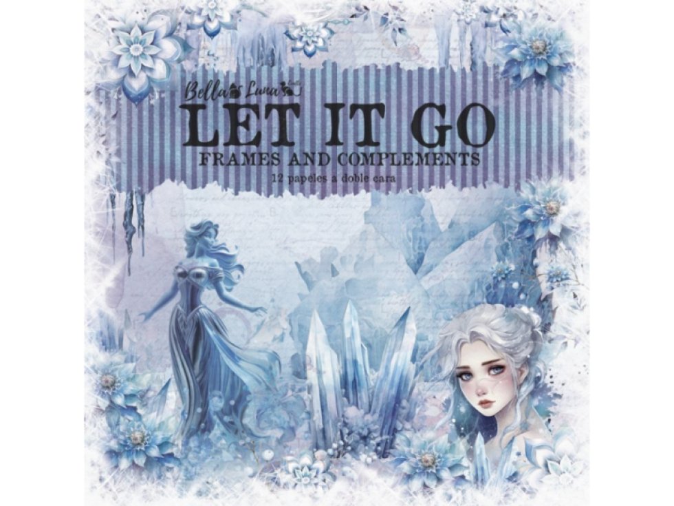 Sada papírů Bellaluna LET IT GO Ledové království rámečky a doplňky 30X30cm 12ks