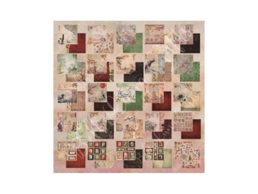 Sada papírů Bellaluna velký mix LOVE IN JAPAN Láska v Japonsku 20x20cm 24ks