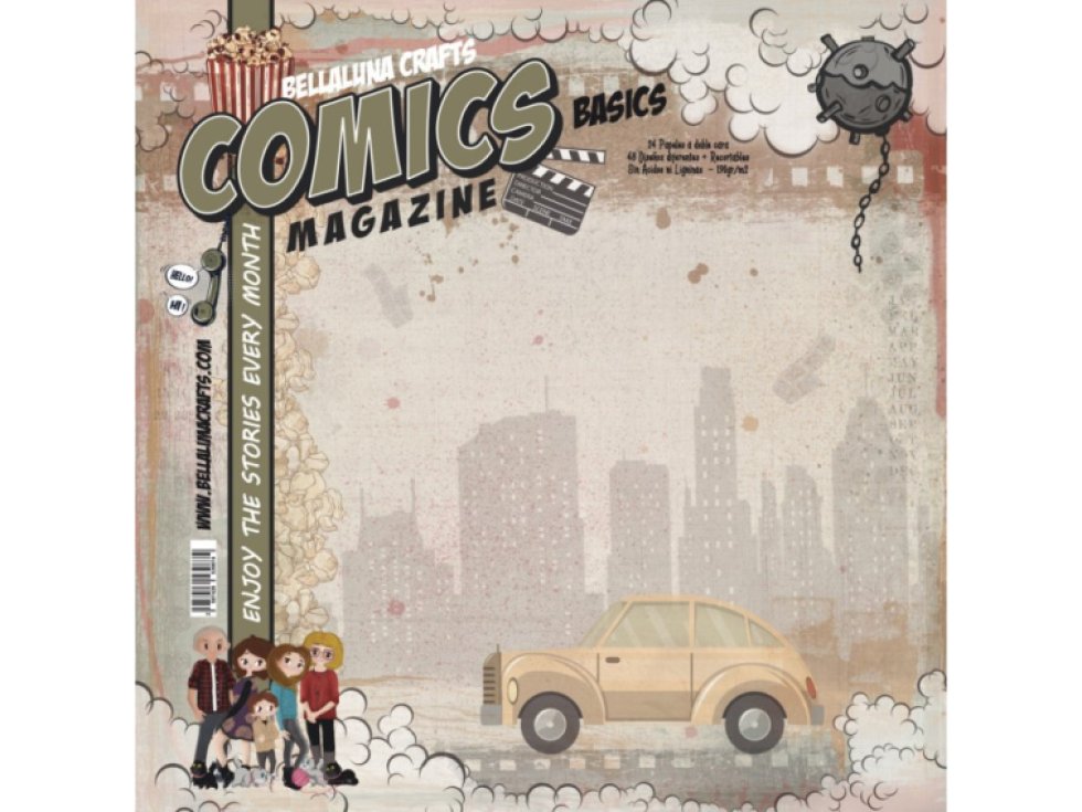 Sada papírů Bellaluna COMIC MAGAZINE komiksy 20X20cm 24ks