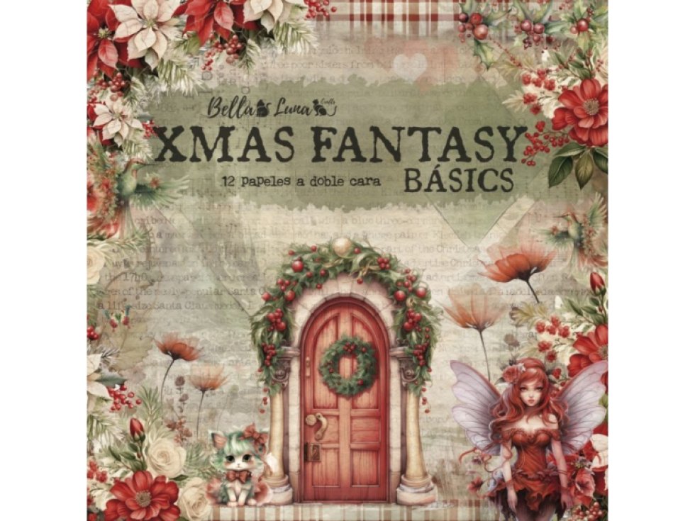 Sada papírů Bellaluna XMAS FANTASY Vánoční sen v kouzelném světě 20x20cm 12ks