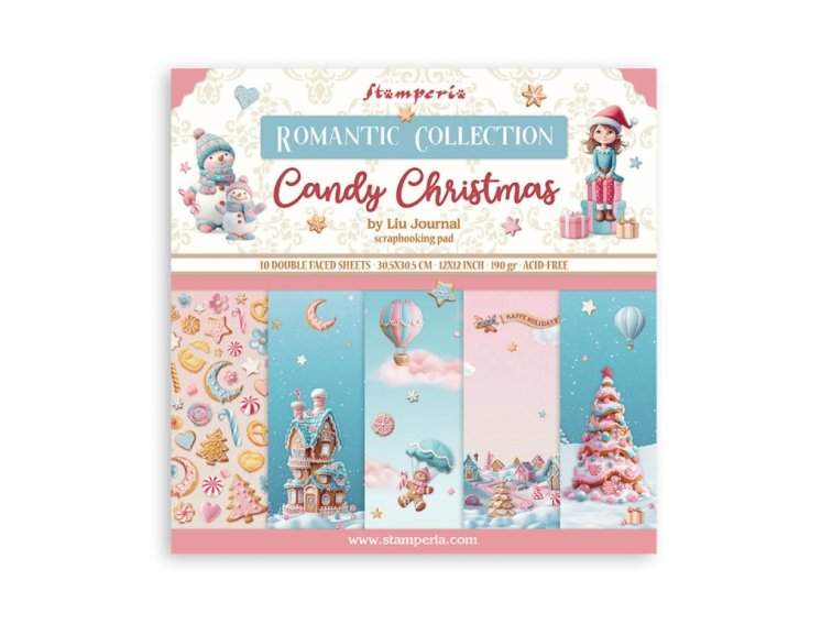 Sada papírů Stamperia Candy Christmas Sladké Vánoce 30X30cm