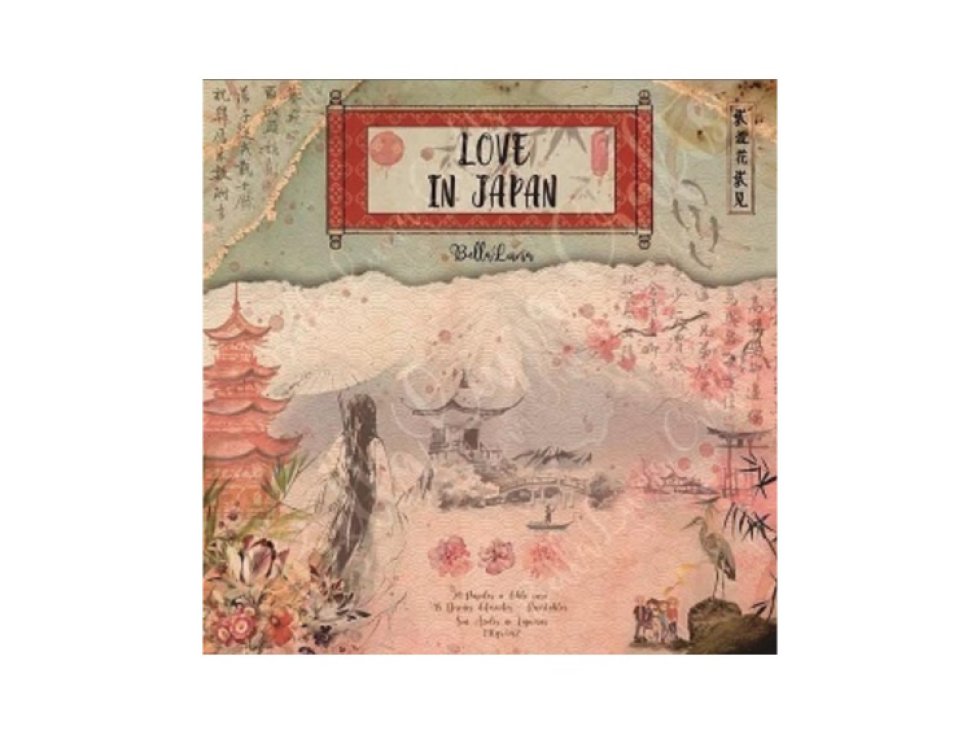 Sada papírů Bellaluna velký mix LOVE IN JAPAN Láska v Japonsku 20x20cm 24ks