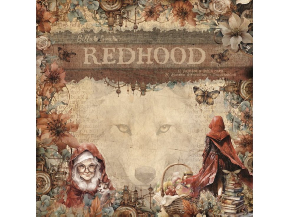 Sada papírů Bellaluna REDHOOD Červená karkulka 20x20cm 12ks