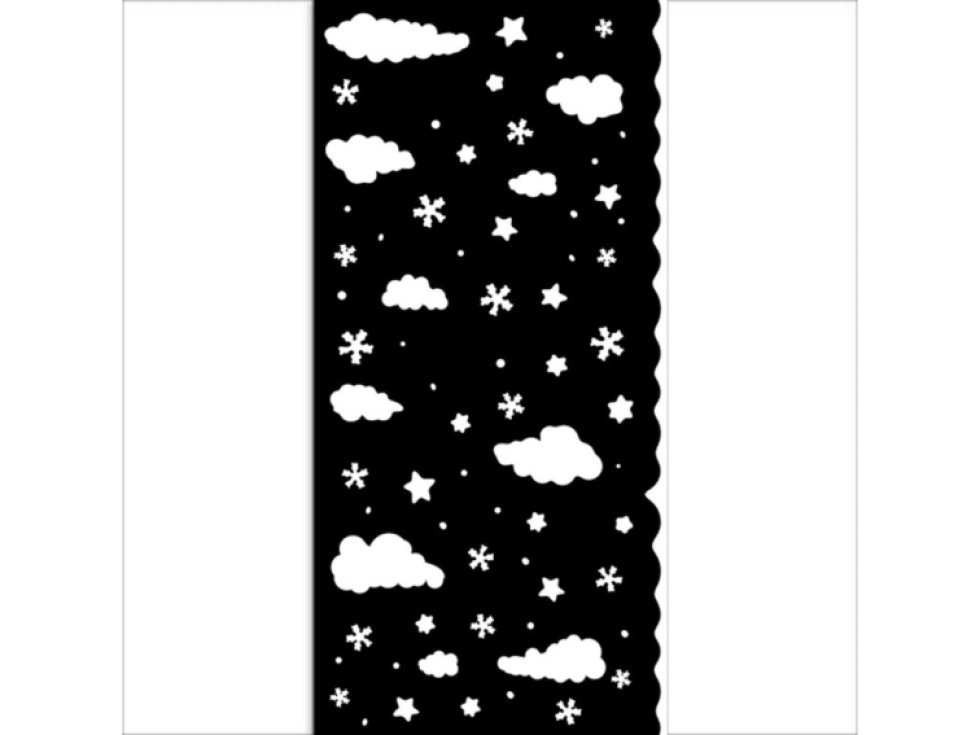 Plastová šablona Stamperia Candy Christmas Sladké Vánoce mraky 12x25cm