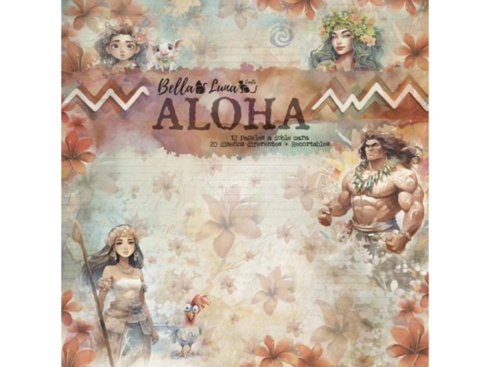 Sada papírů Bellaluna ALOHA 20X20cm 12ks