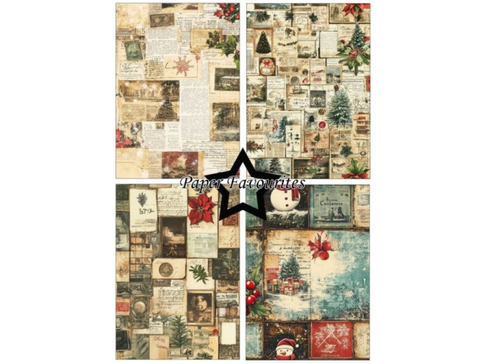 Sada papírů Paper Favourites Christmas Collage A5 Vánoční koláž