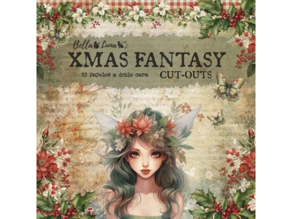 Sada papírů Bellaluna XMAS FANTASY Vánoční sen výřezy a doplňky 20x20cm 12ks