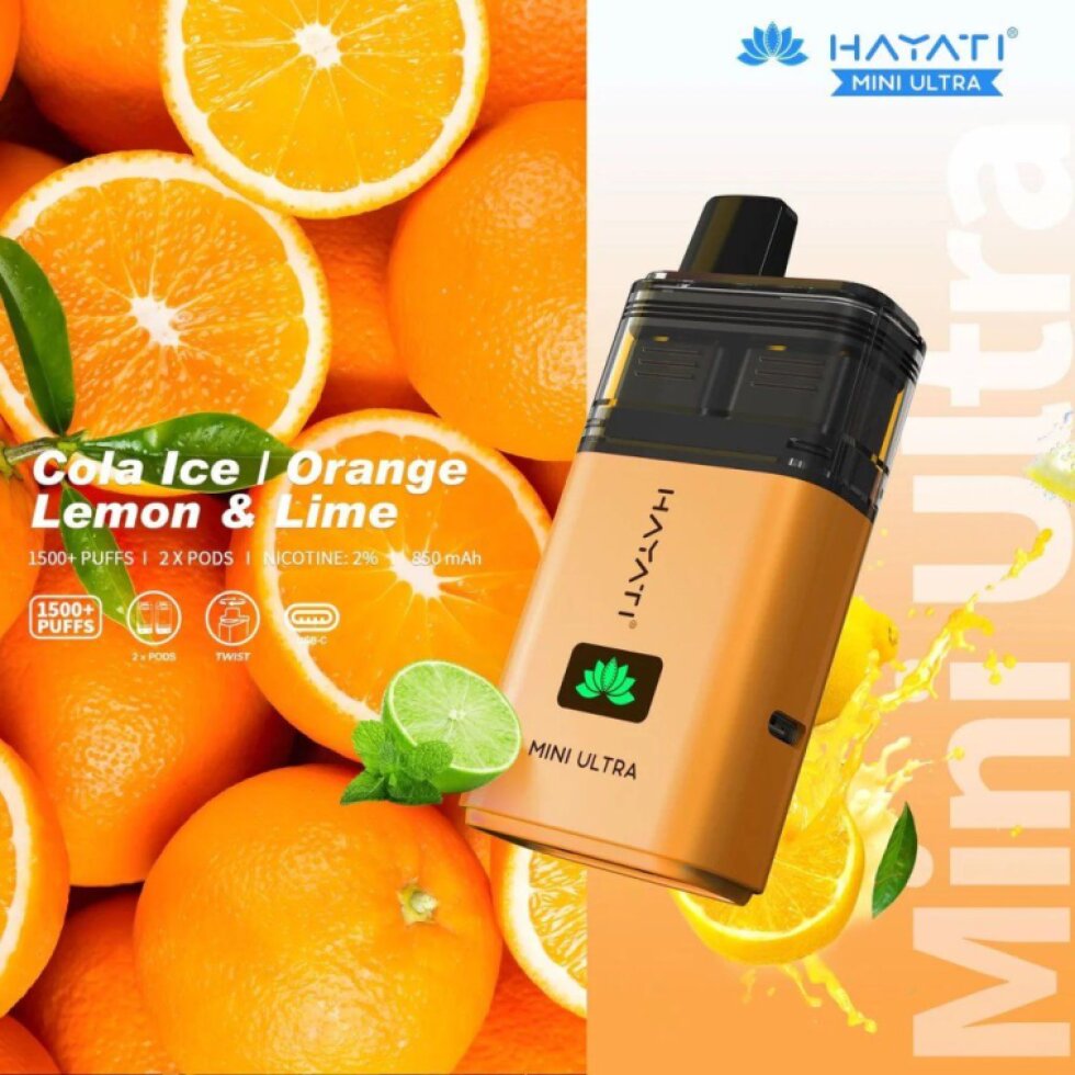Hayati Mini Ultra 1500 - Cola Ice / Orange Lemon Lime 20mg 2in1