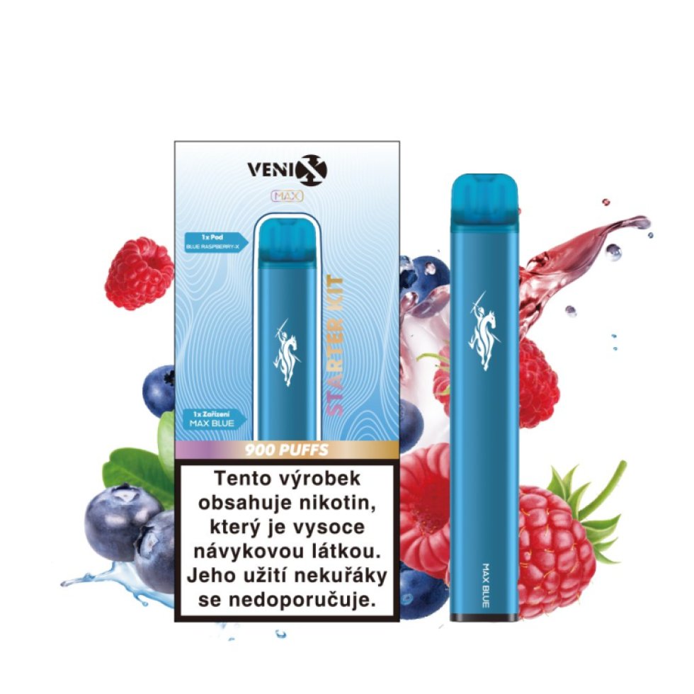 VENIX MAX BLUE STARTER KIT (včetně BLUE RASPBERRY-X pod)