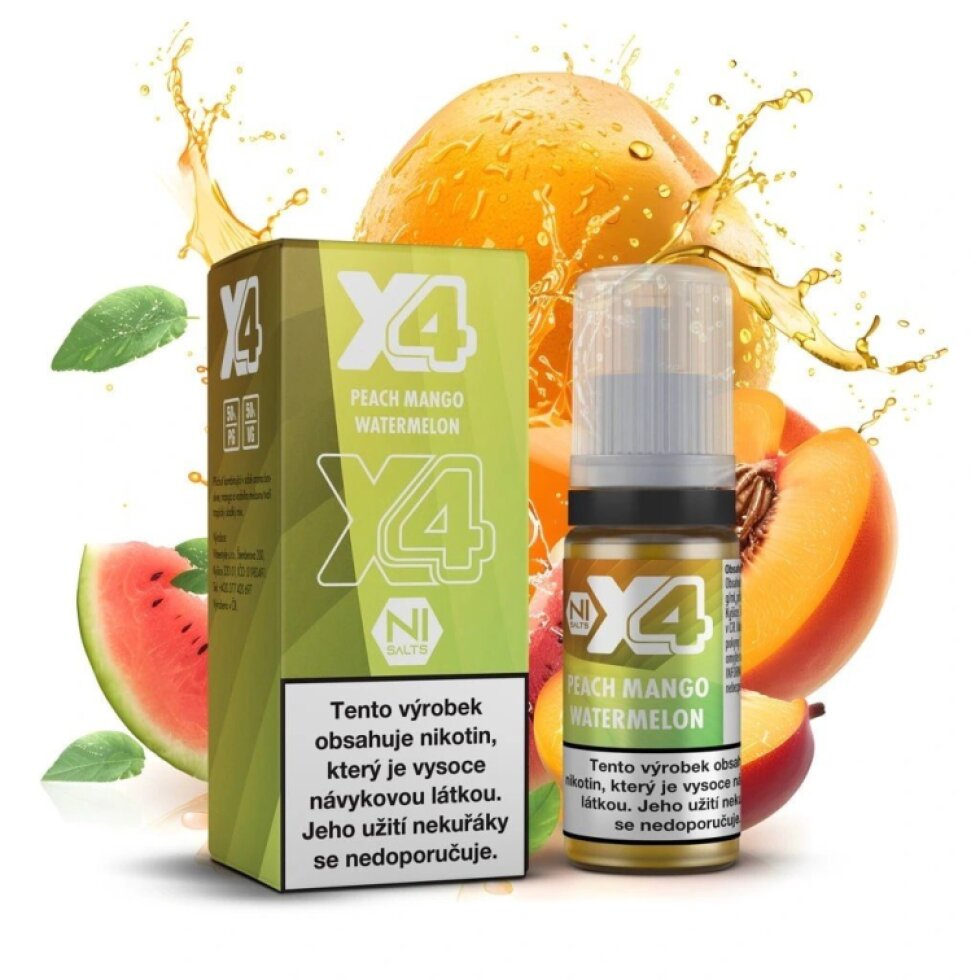 E-liquid X4 Bar Juice - Peach Mango Watermelon 10ml/20mg