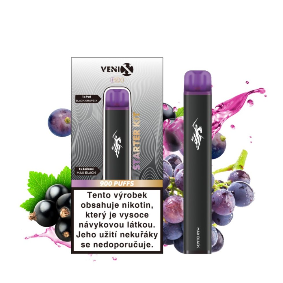 VENIX MAX BLACK STARTER KIT (včetně BLACK GRAPE-X pod)