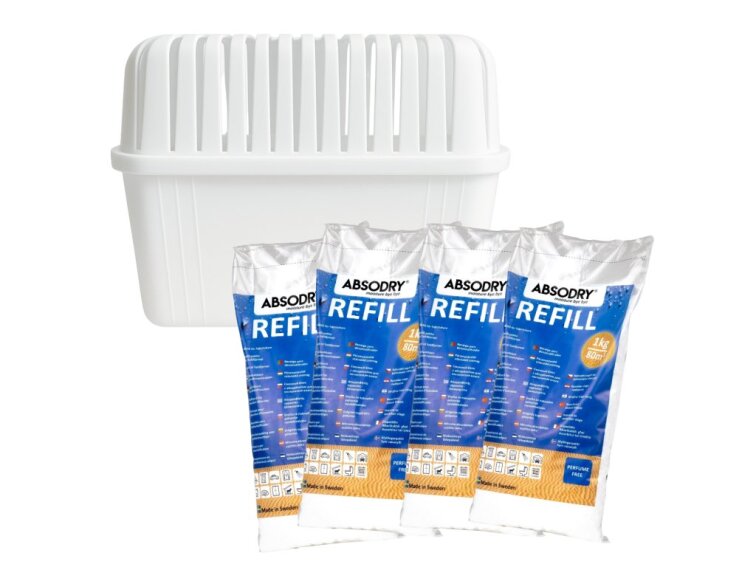 Everbrand MEGAPACK 4 x 1000g náplň pro pohlcovač vlhkosti Absodry Big + pohlcovač GRATIS