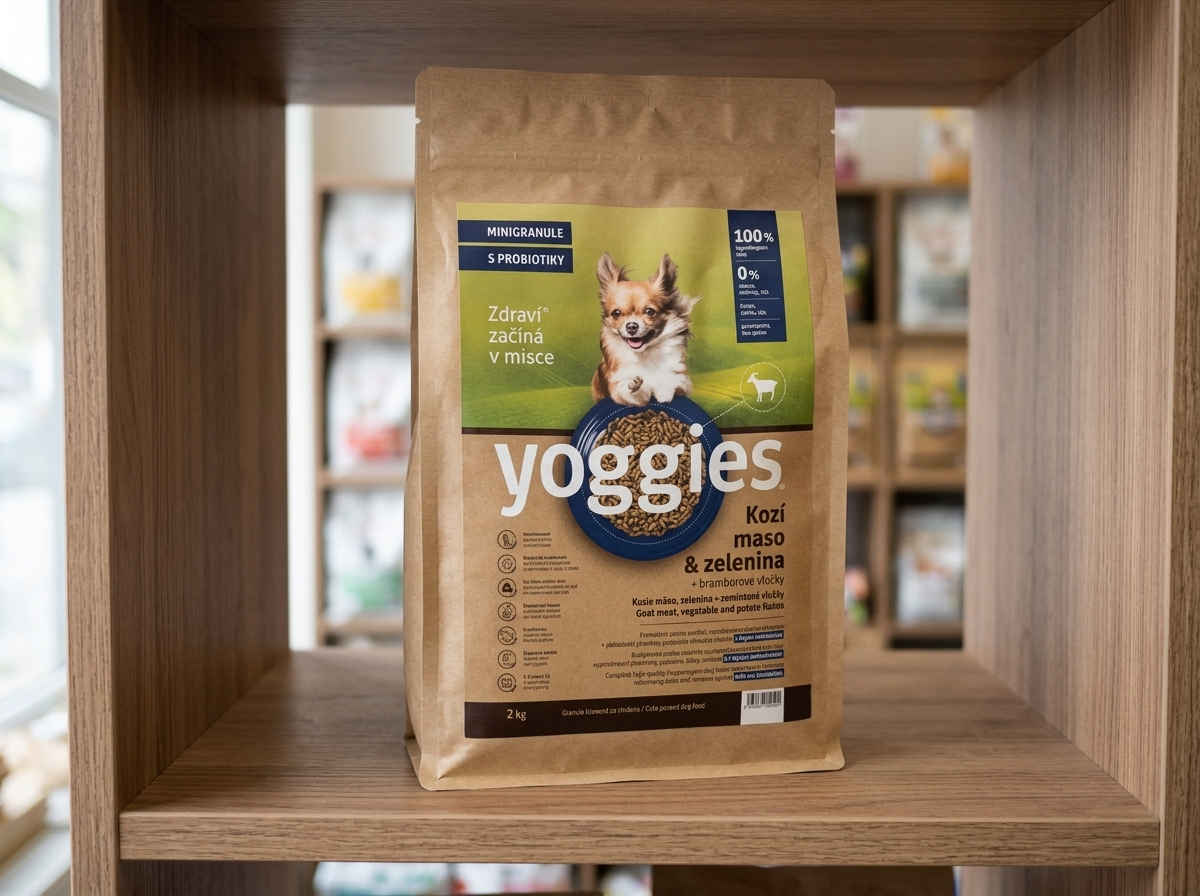 Yoggies Mini Kozí maso - hypoalergenní granule lisované za studena