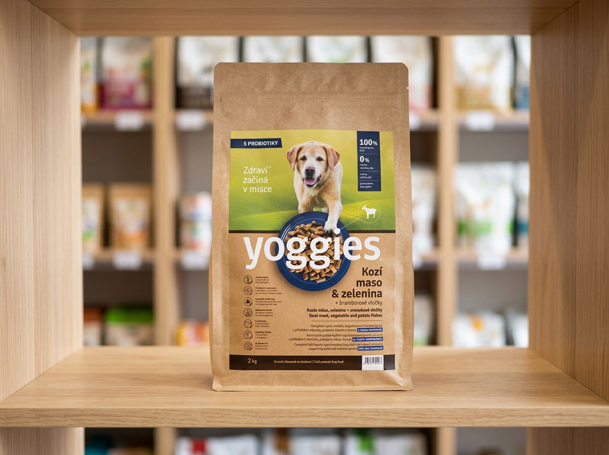 Yoggies Kozí maso - hypoalergenní granule lisované za studena