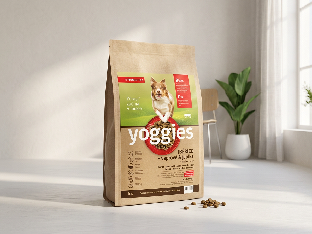 Yoggies Ibérico vepřové maso s jablky - granule lisované za studena