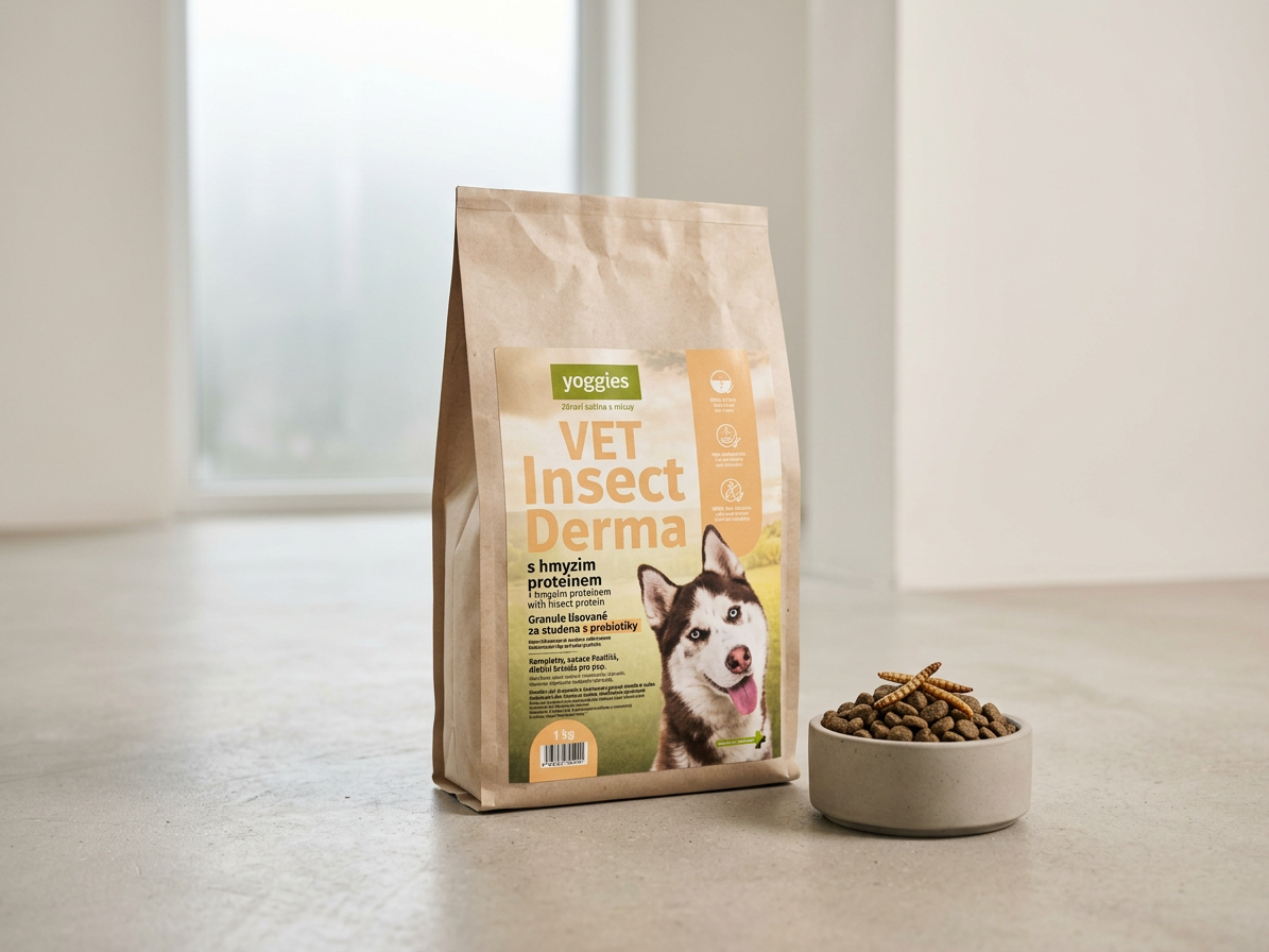 Yoggies VET Insect Derma s hmyzím proteinem - granule lisované za studena
