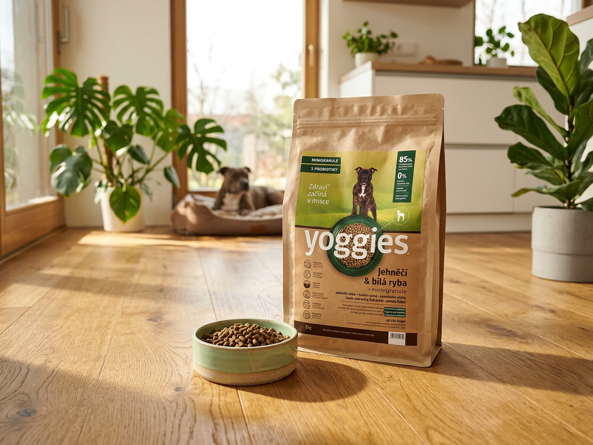 Yoggies Mini Jehněčí a bílá ryba - granule lisované za studena