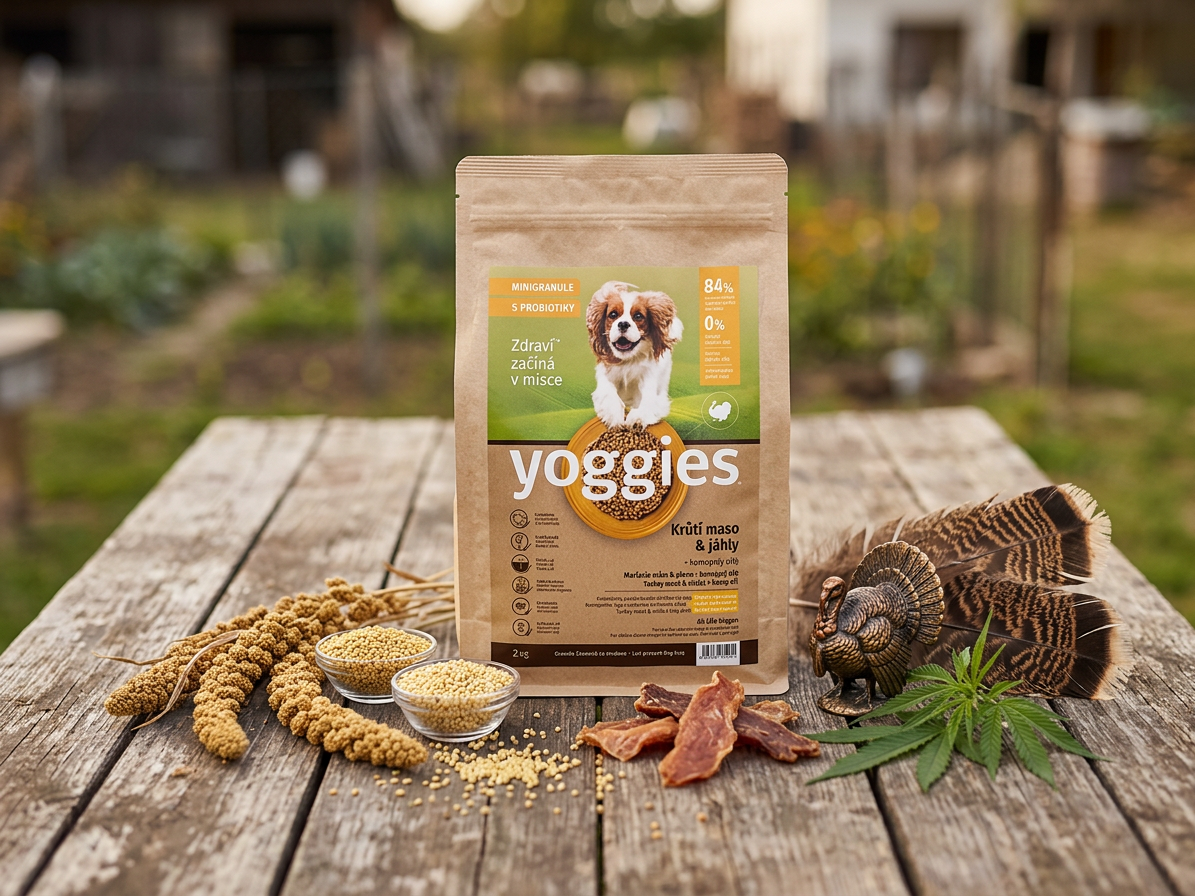 Yoggies Mini Krůtí maso a jáhly - monoprotein, granule lisované za studena