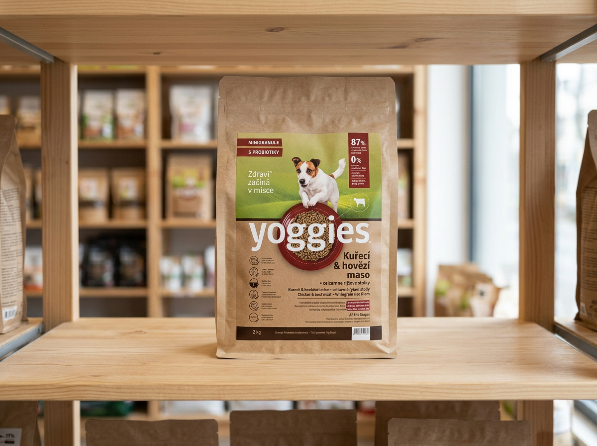Yoggies Mini Kuřecí a hovězí maso - granule lisované za studena