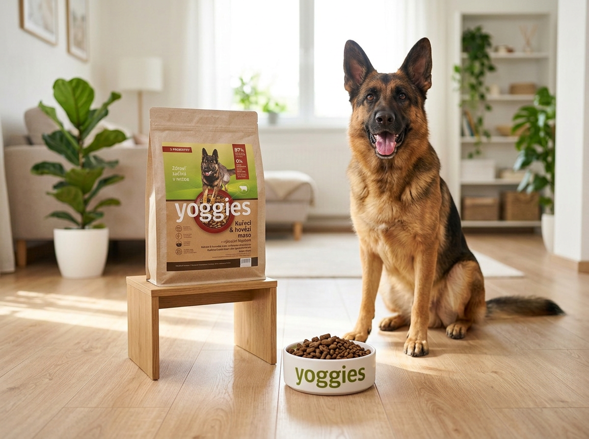 Yoggies Kuřecí a hovězí maso - granule lisované za studena