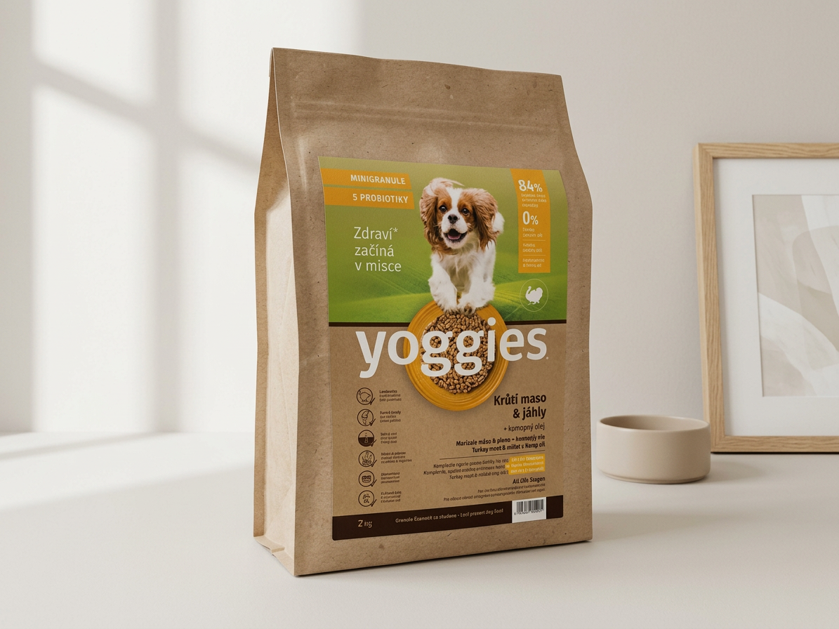 Yoggies Mini Krůtí maso a jáhly - monoprotein, granule lisované za studena