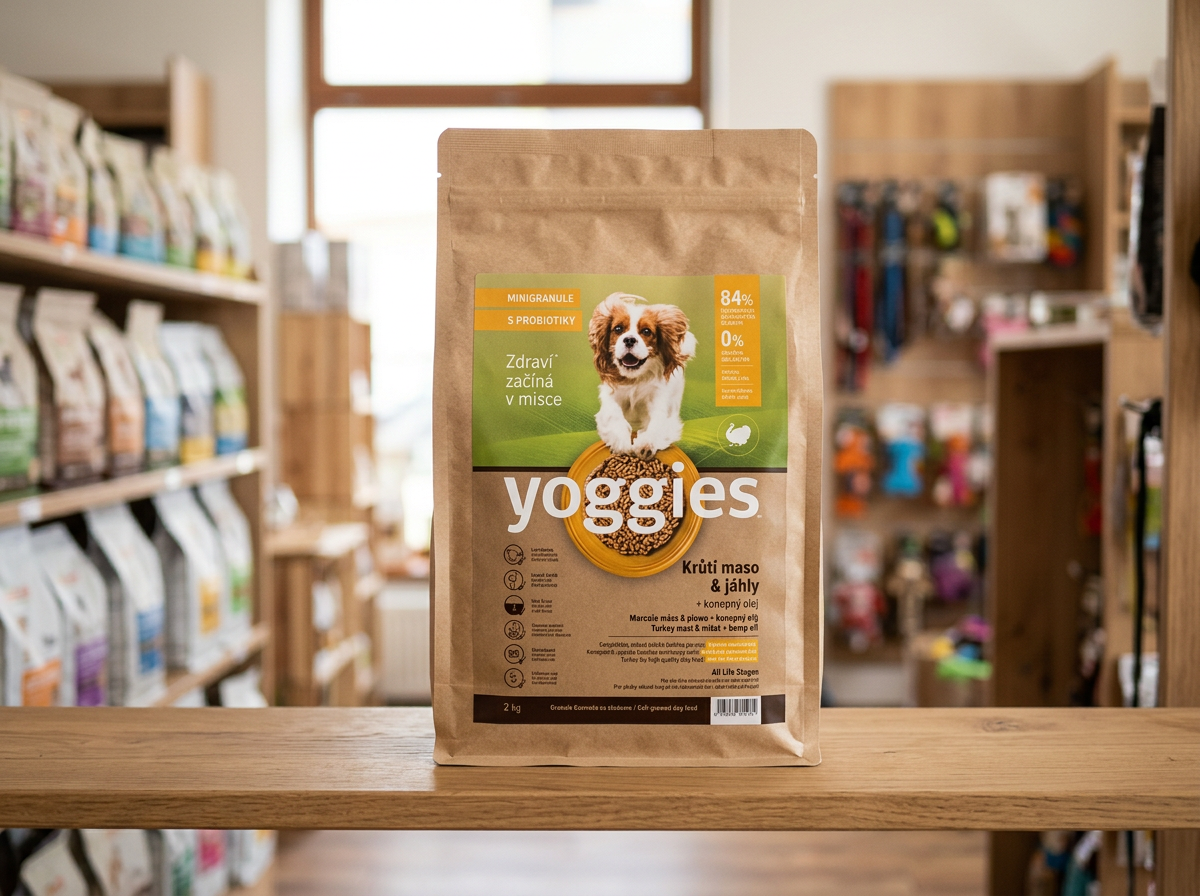 Yoggies Mini Krůtí maso a jáhly - monoprotein, granule lisované za studena