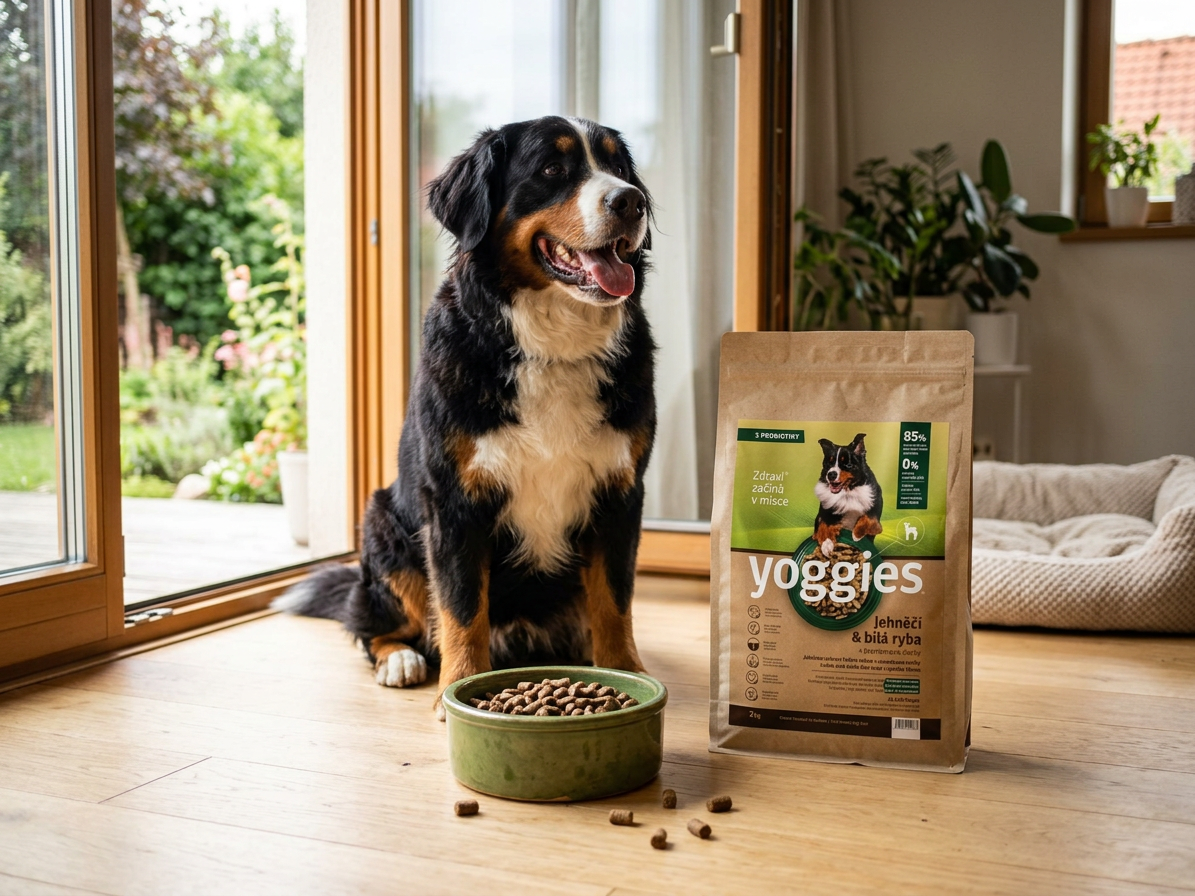 Yoggies Jehněčí a bílá ryba - granule lisované za studena