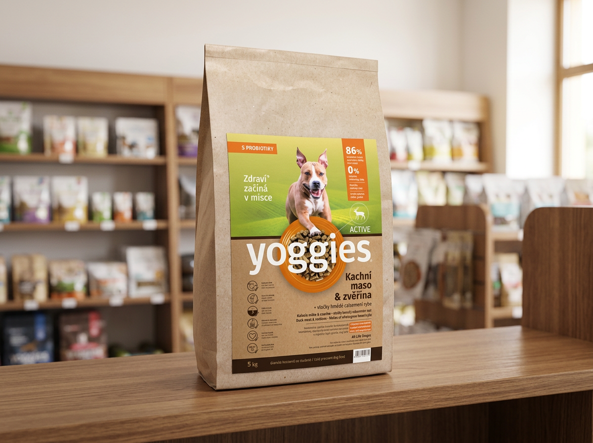 Yoggies Active Kachna a zvěřina - granule lisované za studena