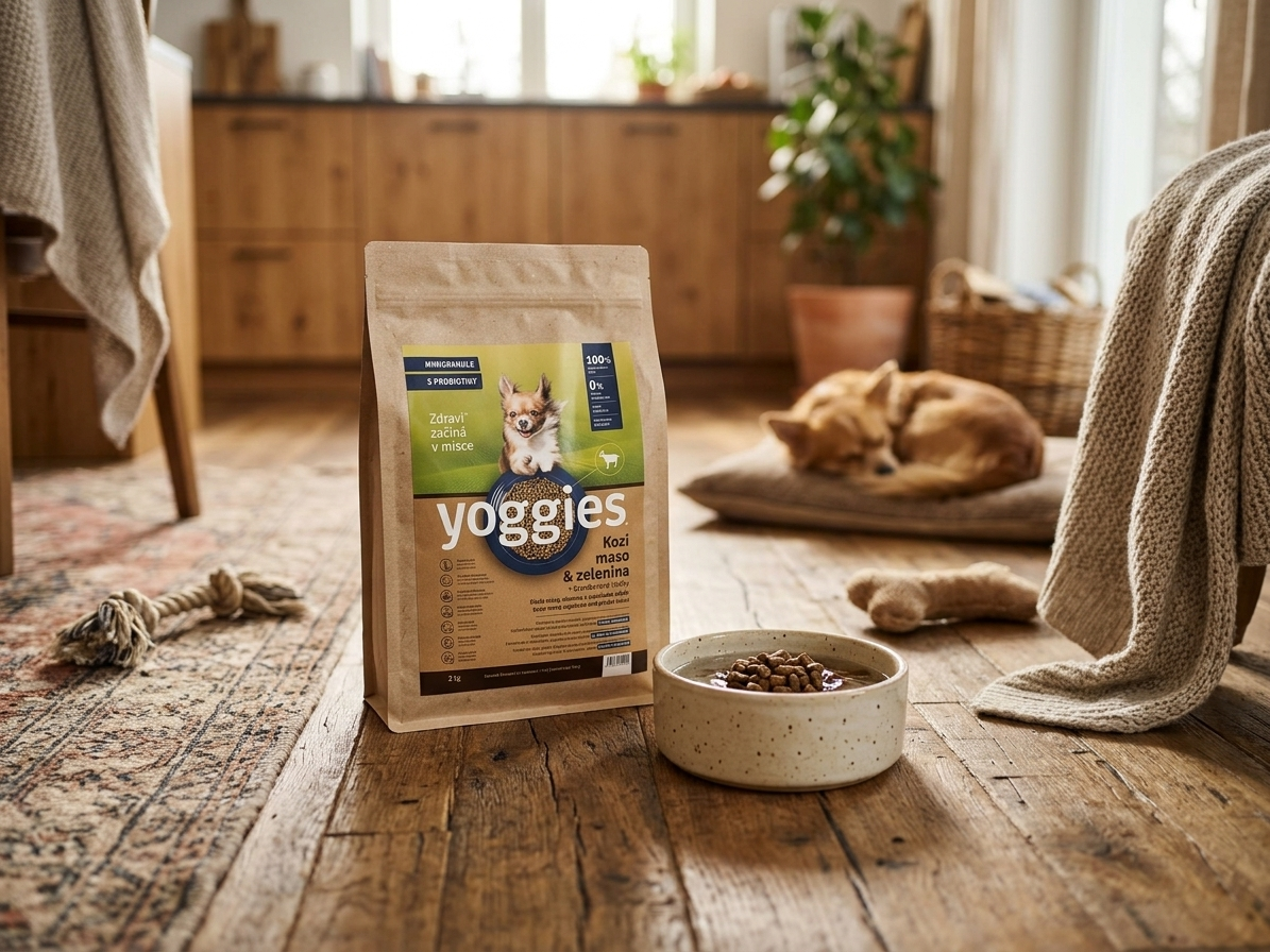 Yoggies Mini Kozí maso - hypoalergenní granule lisované za studena